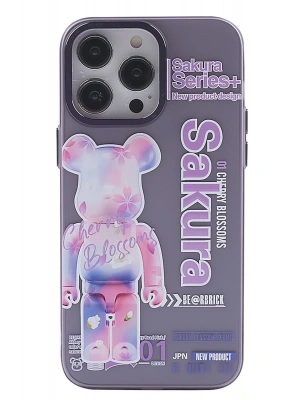 Newface iPhone 14 Pro Kılıf Prada Desenli Kapak - Prada Mor - 1