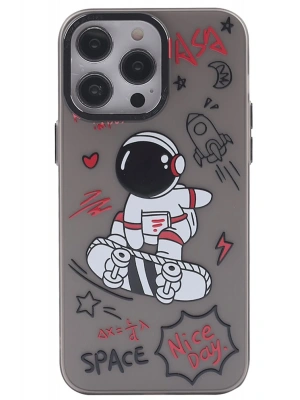 Newface iPhone 14 Pro Kılıf Prada Desenli Kapak - Prada Siyah - 1