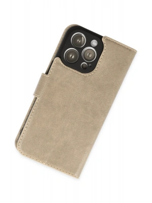 Newface iPhone 14 Pro Kılıf Trend S Plus Kapaklı Kılıf - Gold