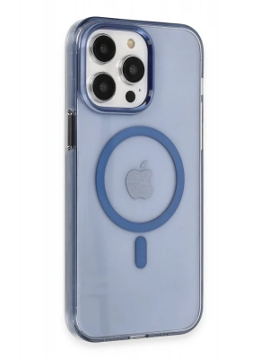 Newface iPhone 14 Pro Kılıf Tron Şeffaf Magsafe Kapak - Mavi