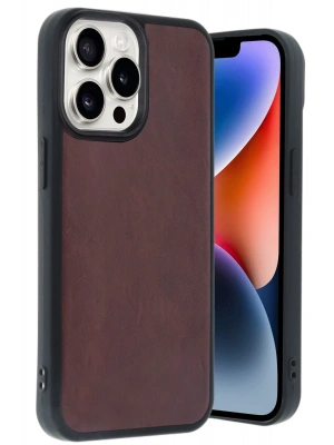 Newface iPhone 14 Pro Max Kılıf Aras Deri Kapak - Bordo