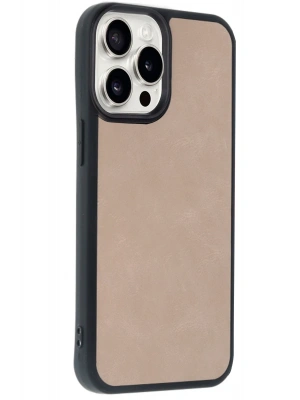 Newface iPhone 14 Pro Max Kılıf Aras Deri Kapak - Pudra