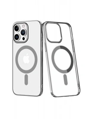 Newface iPhone 14 Pro Max Kılıf Element Magneticsafe Sert Kapak - Gümüş