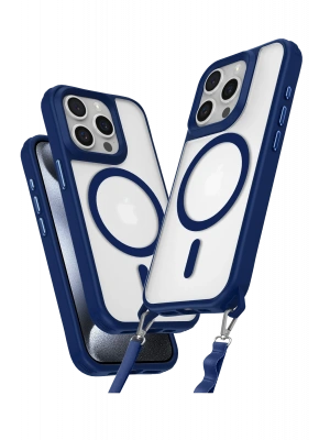 Newface iPhone 14 Pro Max Kılıf Enka Magsafe Silikon Kılıf - Lacivert