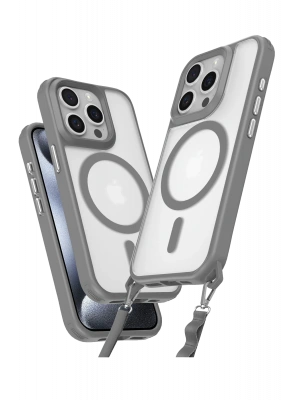 Newface iPhone 14 Pro Max Kılıf Enka Magsafe Silikon Kılıf - Titan Gri