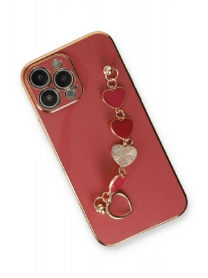 Newface iPhone 14 Pro Max Kılıf Esila Silikon - Kırmızı