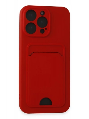 Newface iPhone 14 Pro Max Kılıf Kelvin Kartvizitli Silikon - Kırmızı