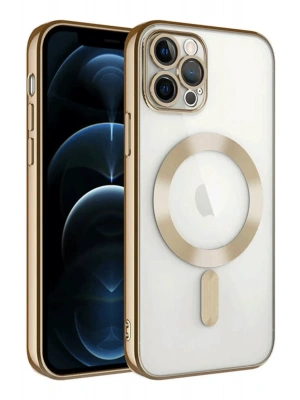 Newface iPhone 14 Pro Max Kılıf Kross Magneticsafe Kapak - Gold