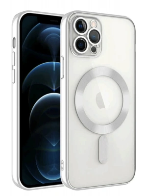 Newface iPhone 14 Pro Max Kılıf Kross Magneticsafe Kapak - Gümüş