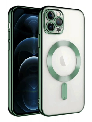 Newface iPhone 14 Pro Max Kılıf Kross Magneticsafe Kapak - Koyu Yeşil