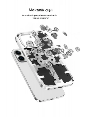 Newface iPhone 14 Pro Max Kılıf Mekanik Bumper Kapak - Yeşil