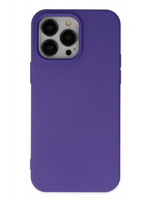 Newface iPhone 14 Pro Max Kılıf Nano içi Kadife Silikon - Mor