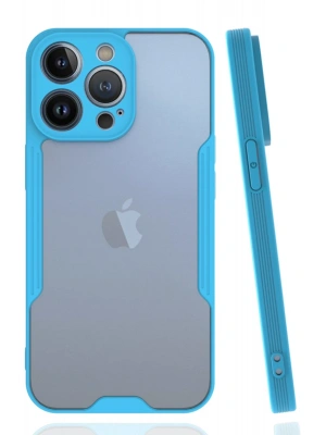 Newface iPhone 14 Pro Max Kılıf Platin Silikon - Mavi