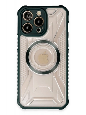 Newface iPhone 14 Pro Max Kılıf Prag Magneticsafe Kapak - Koyu Yeşil