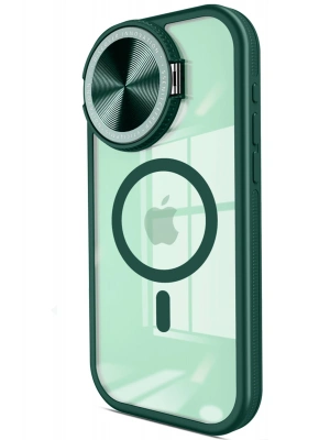 Newface iPhone 14 Pro Max Kılıf Teleskop Lens Magsafe Silikon Kapak - Koyu Yeşil