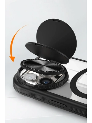 Newface iPhone 14 Pro Max Kılıf Teleskop Lens Magsafe Silikon Kapak - Siyah