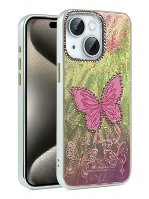 Newface iPhone 15 Kılıf Blade Aynalı Desenli Kapak - Desen 5