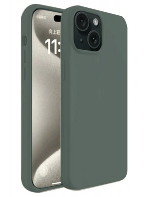 Newface iPhone 15 Kılıf First Silikon - Koyu Yeşil