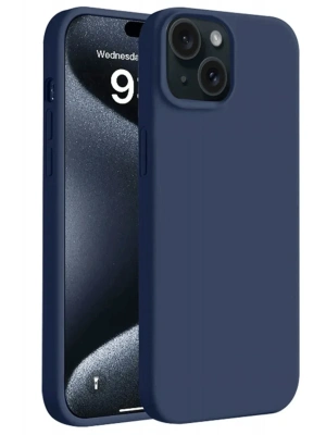 Newface iPhone 15 Kılıf First Silikon - Lacivert