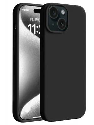 Newface iPhone 15 Kılıf First Silikon - Siyah