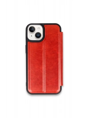 Newface iPhone 15 Kılıf Flip Cover - Kırmızı