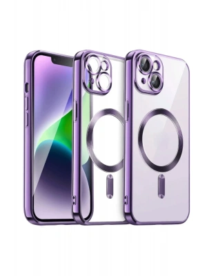 Newface iPhone 15 Kılıf Kross Magneticsafe Kapak - Mor