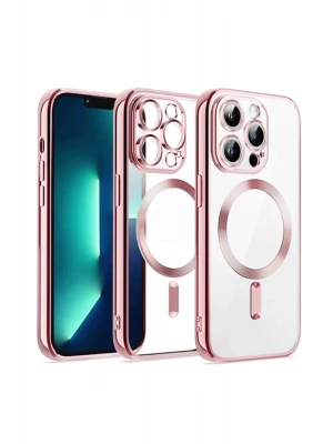 Newface iPhone 15 Kılıf Kross Magneticsafe Kapak - Pembe
