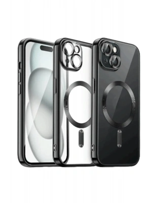 Newface iPhone 15 Kılıf Kross Magneticsafe Kapak - Siyah