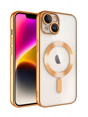 Newface iPhone 15 Kılıf Kross Magneticsafe Kapak - Turuncu