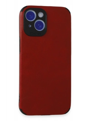 Newface iPhone 15 Kılıf Loop Deri Silikon - Kırmızı