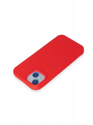 Newface iPhone 15 Kılıf Nano içi Kadife Silikon - Kırmızı