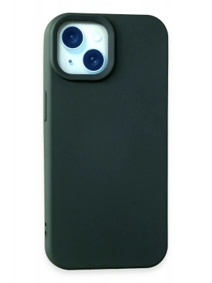 Newface iPhone 15 Kılıf Nano içi Kadife Silikon - Koyu Yeşil