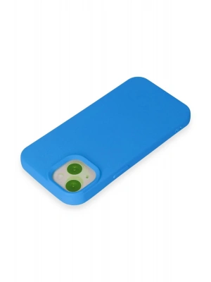 Newface iPhone 15 Kılıf Nano içi Kadife Silikon - Mavi