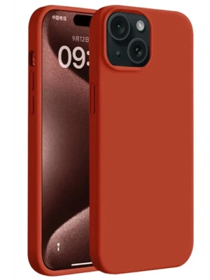 Newface iPhone 15 Plus Kılıf First Silikon - Kırmızı