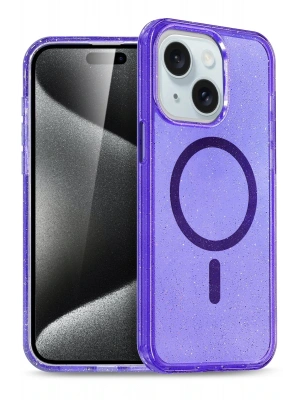 Newface iPhone 15 Plus Kılıf Star Magsafe Kapak - Mor