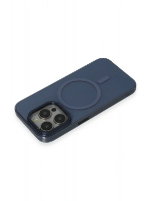 Newface iPhone 15 Pro Kılıf Anka PC Magneticsafe Sert Metal Kapak - Lacivert
