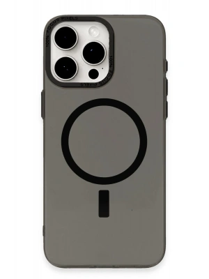 Newface iPhone 15 Pro Kılıf Anka PC Magneticsafe Sert Metal Kapak - Siyah