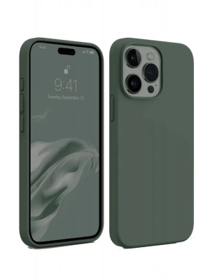 Newface iPhone 15 Pro Kılıf First Silikon - Koyu Yeşil