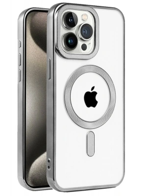 Newface iPhone 15 Pro Kılıf Kronos Magsafe Kapak - Titanyum Gri