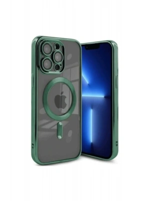 Newface iPhone 15 Pro Kılıf Kross Magneticsafe Kapak - Koyu Yeşil