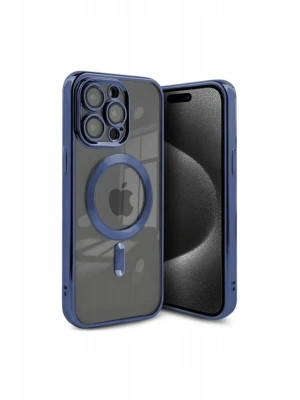 Newface iPhone 15 Pro Kılıf Kross Magneticsafe Kapak - Lacivert