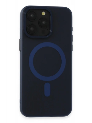 Newface iPhone 15 Pro Kılıf Lodos Magneticsafe Mat Kapak - Mavi