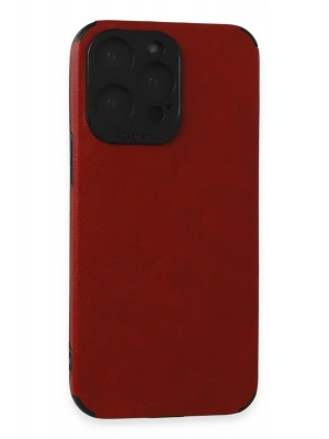 Newface iPhone 15 Pro Kılıf Loop Deri Silikon - Kırmızı