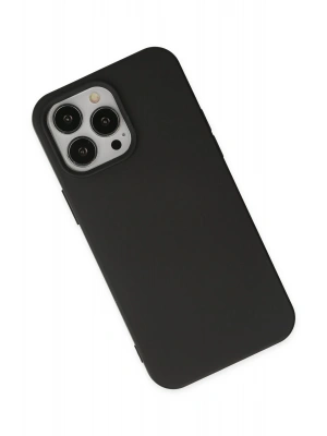 Newface iPhone 15 Pro Kılıf Nano içi Kadife Silikon - Siyah
