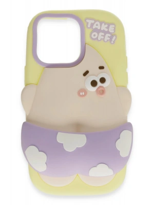 Newface iPhone 15 Pro Kılıf Poky Karakter Silikon Kapak - Desen 5