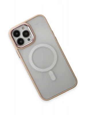 Newface iPhone 15 Pro Kılıf Room Magneticsafe Silikon - Pudra