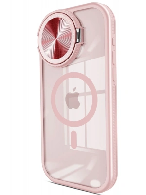 Newface iPhone 15 Pro Kılıf Teleskop Lens Magsafe Silikon Kapak - Pembe