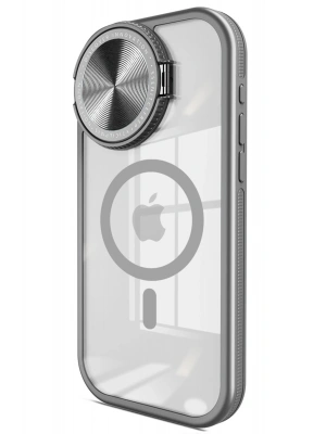 Newface iPhone 15 Pro Kılıf Teleskop Lens Magsafe Silikon Kapak - Titan Gri