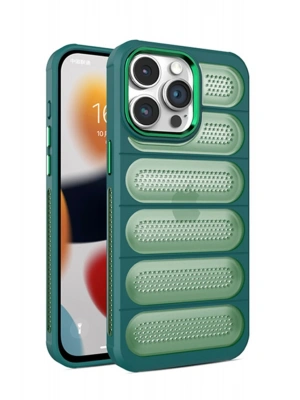 Newface iPhone 15 Pro Max Kılıf Airmax Silikon Kapak - Koyu Yeşil