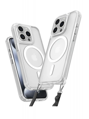 Newface iPhone 15 Pro Max Kılıf Enka Magsafe Silikon Kılıf - Şeffaf